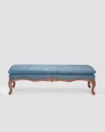 Jodhpur Crafts Bed Stool Bench Solid Wood Upholstered Bench - Velvet Cushion - Functional Seating at Bedside for Bedroom, Living Room, Hallway, Entryway, Foyer End of Bed Storage ( Color : Blue , Size : 140*53*47cm - Image 6