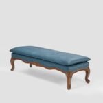Jodhpur Crafts Bed Stool Bench Solid Wood Upholstered Bench - Velvet Cushion - Functional Seating at Bedside for Bedroom, Living Room, Hallway, Entryway, Foyer End of Bed Storage ( Color : Blue , Size : 140*53*47cm