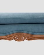Jodhpur Crafts Bed Stool Bench Solid Wood Upholstered Bench - Velvet Cushion - Functional Seating at Bedside for Bedroom, Living Room, Hallway, Entryway, Foyer End of Bed Storage ( Color : Blue , Size : 140*53*47cm - Image 3