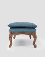 Jodhpur Crafts Bed Stool Bench Solid Wood Upholstered Bench - Velvet Cushion - Functional Seating at Bedside for Bedroom, Living Room, Hallway, Entryway, Foyer End of Bed Storage ( Color : Blue , Size : 140*53*47cm - Image 4