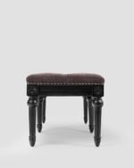 Jodhpur Crafts. Holly Ottoman Tufted Ottoman Bench - 50 inch Wide Upholstered Bonded Leather Rectangle Ottoman in Distressed Brown, Traditional Bench for Bedroom or Living Room with Nail Head Trim and Carved Legs - Image 5