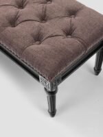 Jodhpur Crafts. Holly Ottoman Tufted Ottoman Bench - 50 inch Wide Upholstered Bonded Leather Rectangle Ottoman in Distressed Brown, Traditional Bench for Bedroom or Living Room with Nail Head Trim and Carved Legs - Image 8