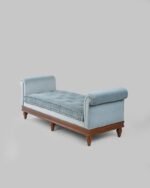 Jodhpur Crafts Chaise Lounge with Scroll Arms, Modern Velvet Fabric Upholstered Recliner Chair Sofa Couch with Solid Wood Legs, Sleeper Sofa Bed - Image 4