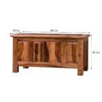 Jodhpur Crafts Solid Sheesham Wood Florence Storage Blanket Box Multipurpose Coffee & Center Table – Honey Finish - Image 3