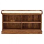 Jodhpur Crafts Shoe Rack Organizer Wooden, Sheesham Wood Shoe Rack with Seat, Shoe Rack for Home, Hall, Office (Solid Sheesham Wood, 1 Piece)