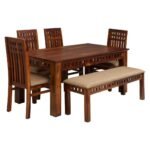 Jodhpur Crafts Solid Sheesham Wood 6 Seater Dining Table Set - Image 9