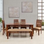 Jodhpur Crafts Solid Sheesham Wood 6 Seater Dining Table Set
