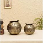 Jodhpur Crafts Iron Antique Big Handi Tea-Light Holder, Metal Tealight Candle Holders for Decor & Showcase Items (Length 7 inches, Width 7 inches, Height 8 Inches)