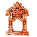 Jodhpur Crafts Peacock Motifs Wooden Traditional Rajasthani Jharokha for Wall Decor - Image 9