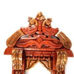 Jodhpur Crafts Peacock Motifs Wooden Traditional Rajasthani Jharokha for Wall Decor - Image 6