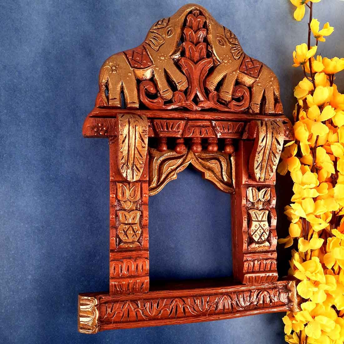 20220616_174202 Jodhpur Crafts Wood Wall Hanging Jharokha (18 inch , Brown) - Image 1