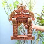 Jodhpur Crafts Peacock Motifs Wooden Traditional Rajasthani Jharokha for Wall Decor