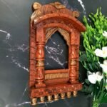 Jodhpur Crafts Handcrafted Wooden Jharokhas copper-toned brown
