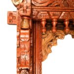 Jodhpur Crafts Peacock Motifs Wooden Traditional Rajasthani Jharokha for Wall Decor - Image 14