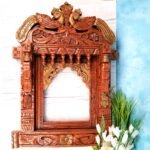 Jodhpur Crafts Peacock Motifs Wooden Traditional Rajasthani Jharokha for Wall Decor - Image 3