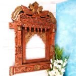 Jodhpur Crafts Peacock Motifs Wooden Traditional Rajasthani Jharokha for Wall Decor - Image 7