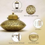 Jodhpur Crafts Solimo Iron Degchi Doop Stand & Tealight Candle Holder for Home Decor (Netted Style), Gold - Image 4