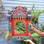 Jodhpur Crafts Jharokha Wall Hanging | Wooden Jharokha Frame Hangings - For Home, Wall Decor, Frames, Living room, Entrance Decoration & Gifts - 18 Inch (Wood, Multicolor)