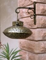 Jodhpur Crafts Solimo Iron Degchi Doop Stand & Tealight Candle Holder for Home Decor (Netted Style), Gold