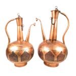 Jodhpur Crafts Vintage Surahi Tea Light Holder Set,antique golden or copper finish - Image 9