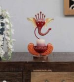 Handicraft Metal/ Iron Handpainted Stand Showpiece/ Statue Home Decor, Living Room, Puja Room, Drawing Room, Bedroom, Office, Table Decor & for Gifting Purpose (Orange) - Image 4