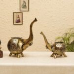 Jodhpur Crafts Gold Iron Showpiece, Intricate Design, Sleek, Stylish, Luxurious Gold Finish, Bold Statement, Durable Iron Construction, Elegant Touch