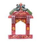 Jodhpur Crafts hand-painted multicolor peacock Jharokha