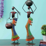 Jodhpur Crafts Tribal Lady Metal Showpiece