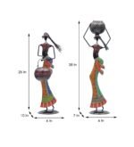 Jodhpur Crafts Tribal Lady Metal Showpiece - Image 3