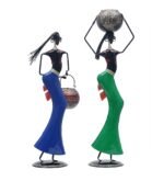 Jodhpur Crafts Tribal Lady Metal Showpiece - Image 5