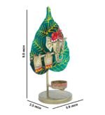 Jodhpur Crafts Iron Metal Ganesha Tealight Candle Holder with Leaf Backdrop – Golden & Green Decorative Diya Stand for Home Decor, Mandir, Tabletop & Diwali Festive Gift Item - Image 7