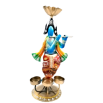 Jodhpur crafts Iron Tealight Candle Holder Krishnaa Shaped Hand Painted Showpiece for Home Décor 13.5 inch - Image 4